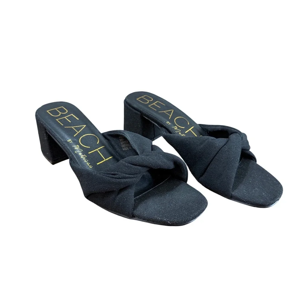 Beach by Matisse Juno Block Heel Sandals Size 9 Black Block Heel Twisted Knot